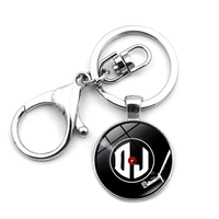 Porte-clés en métal tendance, design de tambour de DJ, CD, musique, sac, voiture, instruments de musique, logo d'équipes de football américaines, cadeau pour fête