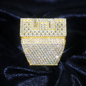 カスタムデザインあなた自身のチャンピオンリングバスダウンモサナイトダイヤモンド925スターリングシルバーヒップホップモアッサナイトリング男性用 - Product Image 3