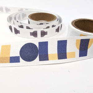 Logo d'impression coloré personnalisé <span class=keywords><strong>ruban</strong></span> de <span class=keywords><strong>coton</strong></span> naturel <span class=keywords><strong>sergé</strong></span> de marque <span class=keywords><strong>ruban</strong></span> à chevrons fleur <span class=keywords><strong>ruban</strong></span> de <span class=keywords><strong>coton</strong></span> pour emballage cadeau - Product Image 3