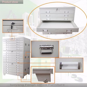 Meubles de bureau modernes en métal assemblés, armoires de rangement en acier multi-tiroirs pour dossiers, plans et dessins - Product Image 4