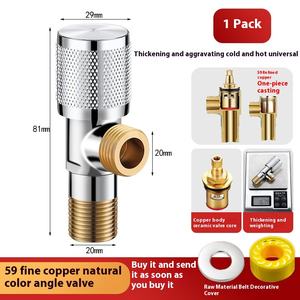 Válvula triangular de 4 vías de cobre para caliente y frío, válvula de parada de baño de rosca de latón para el hogar de doble uso, diseño moderno para hoteles - Product Image 5