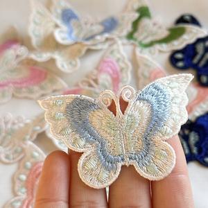 In stile colorato con ricamo a farfalla, toppe floreali per cappelli, borse, abbigliamento e gonna per cucire a mano - Product Image 3