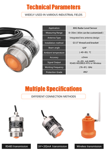 HCCK yüksek doğruluk 4-20ma RS485 Radar seviyesi sensör verici IP67 sıvı için 80G Radar su seviyesi sensörü göstergesi - Product Image 4