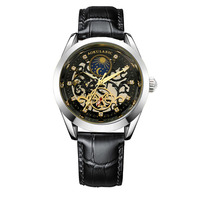 Aokusaic Automatic Mechanical Watch Herren Business Fashion Freizeit Top Marke Wasserdichte Leder uhr