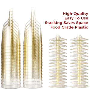 9oz <b>Disposable</b> Elegant Wine Glasses Stackable with Stem <b>Disposable</b> Plastic Cups for Indoor/Outdoor Parties Weddings 5oz Capacity - Product Image 2