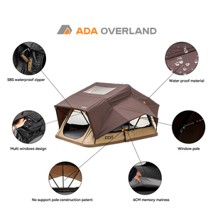 ADA OVERLAND Proveedor Chino Nueva Carpa de Techo Súper Ligera y Suave para Coche 4x4 Todoterreno de Montaje Rápido con Diseño sin Plegado - Product Image 3