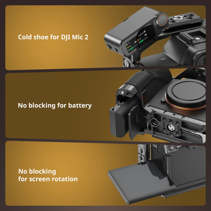 กรงแรด6029ขนาดเล็กสำหรับ <span class=keywords><strong>Sony</strong></span> A7 V/<span class=keywords><strong>A7R</strong></span> V/A7 <span class=keywords><strong>IV</strong></span> แท่นขุดเจาะกล้องที่มีรูเกลียว1/4 "-20รูและแท่นวางรองเท้าเย็น - Product Image 5