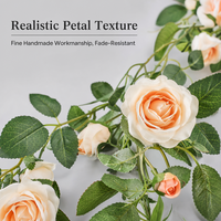 Guirlande de roses artificielles pliable de 1,75 m avec fleurs de roses et feuilles vertes pour arche de mariage, mur de fond, décoration florale suspendue pour fenêtre de maison
