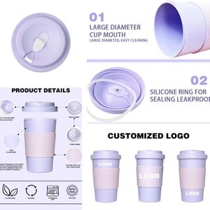 Mug en PLA biodégradable de luxe personnalisé, 15 oz, sans BPA, tasse à café anti-fuite, cadeau personnalisable et souvenir de mariage, gobelet de voyage réutilisable - Product Image 3
