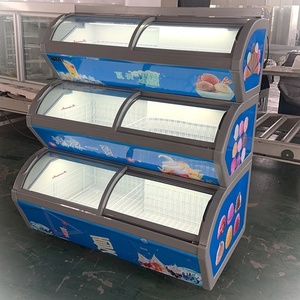 Congelador de Helados de 3 Niveles con Puerta de Vidrio, Exhibidor de Helados Italianos para Tiendas de Conveniencia y Supermercados - Product Image 2