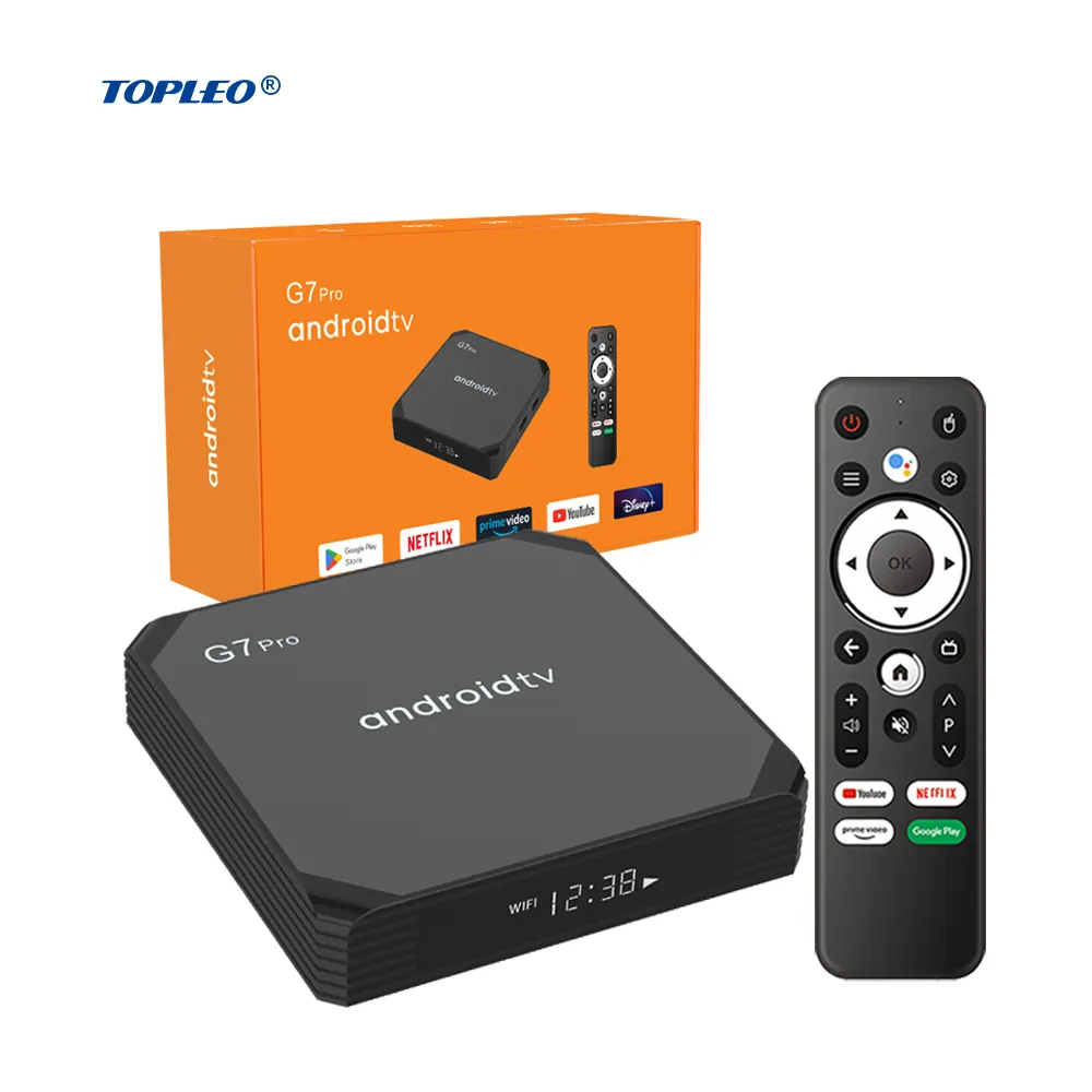 Topeo tv box Android 11.0 ATV OS, Android 4K S905X2 dengan suara g7 max sertifikasi android