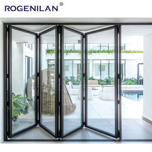 ROGENILAN Portes pliantes doubles sur mesure Cadre en aluminium Coulissant Double couche Verre trempé Portes pliantes résidentielles - Product Image 4