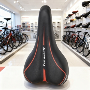 Sillín de <span class=keywords><strong>bicicleta</strong></span> de carretera impermeable PU Superficie suave a prueba de golpes <span class=keywords><strong>asiento</strong></span> de <span class=keywords><strong>bicicleta</strong></span> redondo aerodinámico reflectante MTB sillín - Product Image 5