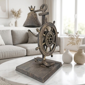 Campana de Comedor con Forma de Timón de Barco, Estilo Retro, Decoración Artesanal con Temática Oceánica - Product Image 6