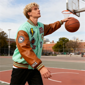 Veste de baseball <span class=keywords><strong>en</strong></span> <span class=keywords><strong>cuir</strong></span> et laine personnalisée, vêtements <span class=keywords><strong>pour</strong></span> hommes, streetwear <span class=keywords><strong>pour</strong></span> hommes, broderies de serviettes, vestes de baseball <span class=keywords><strong>pour</strong></span> hommes - Product Image 4