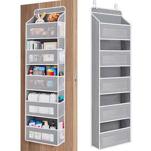 Excellent Quality <b>Hanging</b> <b>Storage</b> Bag Linen Material 22L-30L Capacity Eco-Friendly Visible Hook Versatile 5 Layers <b>Wall</b>-mounted - Product Image 6