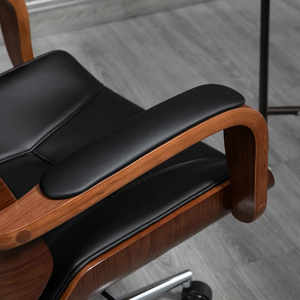 <span class=keywords><strong>Silla</strong></span> de Oficina Ergonómica con Reposabrazos Acolchados, <span class=keywords><strong>Silla</strong></span> de Oficina Moderna de Cuero PU con Respaldo Medio Ajustable para el Hogar - Product Image 4