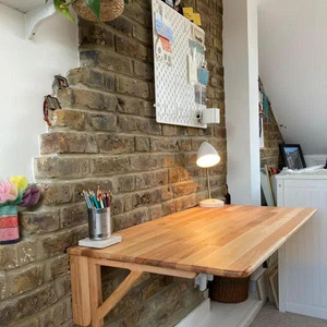 Mesa Plegable de Pared de Madera Natural Hecha a Mano de Alta Calidad, Mesa Plegable de Pared Tipo Murphy, Opción de Tamaño Personalizado, Mesa de Estudio Plegable - Product Image 4