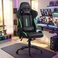 Nouvelle chaise de jeu ergonomique de luxe JR Racing avec repose-pieds 4D pivotant, chaise d'ordinateur en tissu pour configuration de jeu à domicile