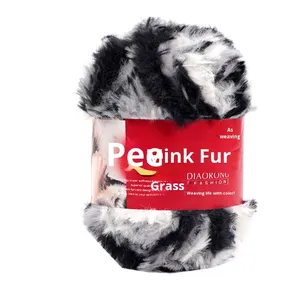 Fil acrylique mélangé aspect fourrure, boule de laine en gros, cheveux longs, imitation vison, velours corail, écharpe/chapeau, matériel de tricot fait main - Product Image 1