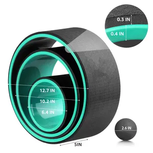 कस्टम लोगो 15 इंच Tpe रोलर अतिरिक्त व्यापक पहिया योग योग पहिया के लिए वापस लचीलापन
