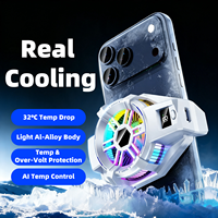 Refroidisseur de téléphone gaming AntarcChill 15W TEC Peltier, ventilateur de refroidissement 4 vitesses réglables, dissipateur thermique à clipser pour smartphone, idéal pour l'e-sport et le streaming en direct