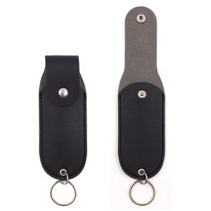 PU Leather Lipstick Holder Keychain Portable Lipstick Holder with <b>Key</b> <b>Ring</b> for Travel Slim Lipstick Sleeve Storage Pouch - Product Image 3