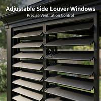 Pérgola de Aluminio para Todo Clima con Ventanas con Persianas y Calefactor de Pared para Terraza, Salón o Gazebo de Viviendas Residenciales