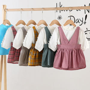 Artículos Pequeños de Venta Rápida, Vestido Informal Africano de Manga Larga a Cuadros para Niña, Diseño con Volantes para Compras en Línea - Product Image 2