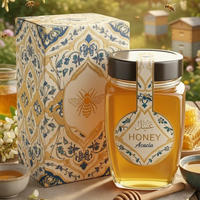 Bocaux en verre de luxe pour cornichons, confitures, miel, emballage en gros de pots de miel, boîte cadeau personnalisée pour pots de miel en verre
