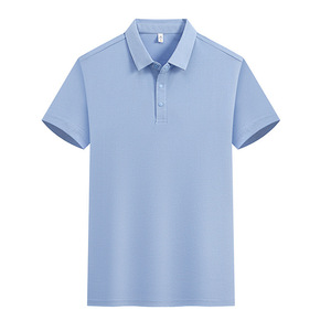 Polo uni 71% coton épais à manches courtes, anti-humidité, pour usage quotidien - Product Image 2