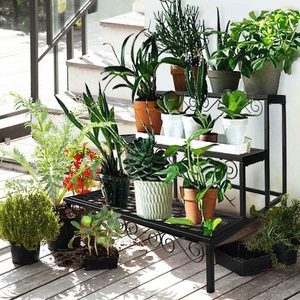 Soporte de Metal para Plantas de Exterior de 3 Niveles, Soporte para Múltiples Plantas, Estante para <span class=keywords><strong>Macetas</strong></span> de Interior, Soporte para <span class=keywords><strong>Macetas</strong></span> y Jardineras - Product Image 3
