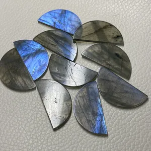 Labradorite blu naturale doppia forma piatta semicircolare 30x15x2mm disco a forma di luna pietre preziose per la creazione di gioielli