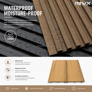 Revestimiento <span class=keywords><strong>de</strong></span> Pared Exterior Acanalado, Panel Exterior <span class=keywords><strong>de</strong></span> WPC Coextruido, Tablero <span class=keywords><strong>de</strong></span> Fachada Arquitectónica Moderna - Product Image 4