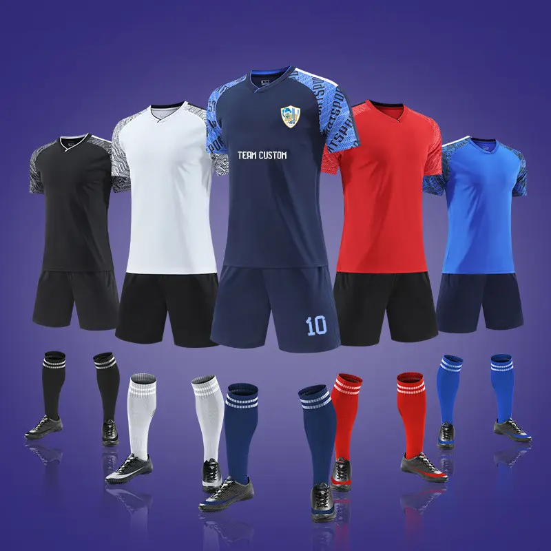 La maglia da calcio a sublimazione per allenamento ad asciugatura rapida della squadra europea a buon mercato all'ingrosso per gli uomini progetta le uniformi del Kit da calcio completo