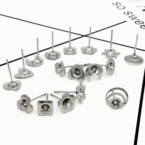 Supports de boucles d'oreilles en acier inoxydable 0,7x11 mm, formes variées, pour la fabrication de bijoux DIY - Product Image 2