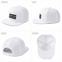 Casquette de golf Performance découpée au laser, respirante, à visière plate, structurée, avec logo personnalisé, ajustable 56-62cm, vente en gros OEM, faible MOQ