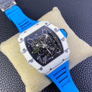 Reloj Mecánico de Alta Gama 3501 con Caja de Fibra de Carbono Blanca en Forma de Barril, Correa de Goma, para Hombre, Ideal para Negocios, Deportes y Fitness - Product Image 2
