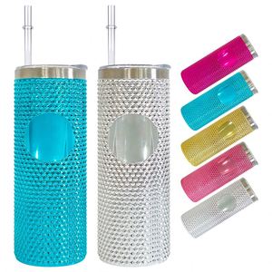 Gobelet isotherme 23 oz à personnaliser avec logo, effet métallique brillant et strass, pour vinyle, design fin et droit, avec clous, en provenance de l'entrepôt chinois - Product Image 1