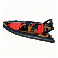 Perahu RIB Hypalon 5.8m Kecepatan Tinggi Mewah dengan Lambung GRP, Konsol Tengah, Perahu Sport Tiup Kaku untuk Olahraga Air dan Keluarga