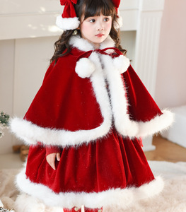 Nuovo completo <span class=keywords><strong>natalizio</strong></span> da <span class=keywords><strong>bambina</strong></span> in velluto, set festivo Lolita per bambini, <span class=keywords><strong>vestito</strong></span> invernale per bambini - Product Image 6