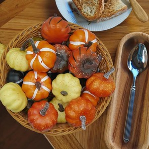 Bulk Plastic Pumpkins <b>Mini</b> Artificial Pumpkins for Fall Harvest Autumn Wedding Farmhouse and <b>Table</b> Craft Decoration - Product Image 2