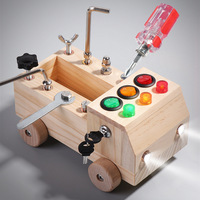 Jouets de construction éducatifs Montessori en bois pour enfants, voiture interactive avec interrupteurs LED, ensemble de jeu pour garçons et filles de 3 ans et plus, fourni par l'usine