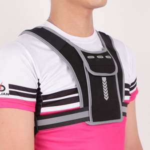Gilet de course réfléchissant unisexe avec porte-bouteille, personnalisable pour le sport, vente en gros - Product Image 2