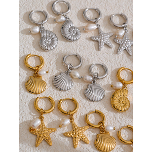 JINYOU 5259 <span class=keywords><strong>Orecchini</strong></span> <span class=keywords><strong>Pendenti</strong></span> con <span class=keywords><strong>Perle</strong></span> Naturali d'Acqua Dolce Stile Oceano <span class=keywords><strong>Orecchini</strong></span> di Tendenza in Acciaio Inossidabile per Donna Gioielli da Spiaggia - Product Image 4