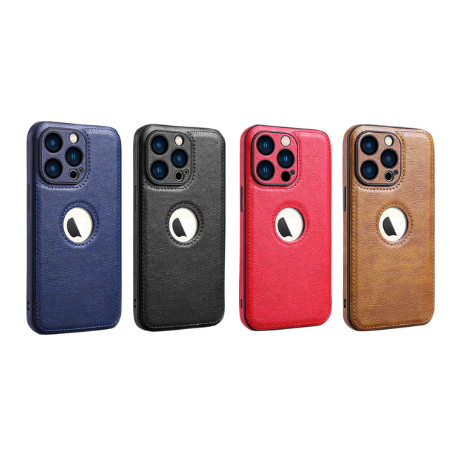 CaseMiMi Business Vintage PU Leather Phone Case with Holes Shockproof & Waterproof for All Models