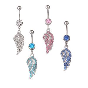 Anneaux de <span class=keywords><strong>nombril</strong></span> en cristal coloré unique, anneaux de <span class=keywords><strong>nombril</strong></span> en acier inoxydable, bijoux de <span class=keywords><strong>piercing</strong></span> corporel pour femmes - Product Image 5