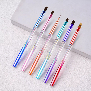 Ensemble de pinceaux pour nail art de 7 à 20 mm, poils en nylon, manche en métal, pinceaux pour peinture au gel acrylique pour manucure - Product Image 2