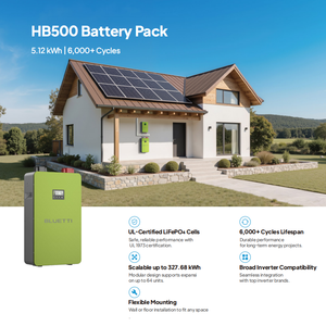 Invertisseur solaire hors réseau BLUETTI HV6K 6,2 kW avec batterie LiFePO4 HB500 5,12 kWh, 6000 cycles, système de stockage d'énergie domestique - Product Image 3