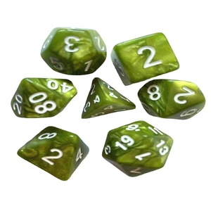 Lot de 7 dés polyédriques en acrylique marbré multi-faces pour D&D et jeux de rôle, pour jeux de dés et de cartes - Product Image 3